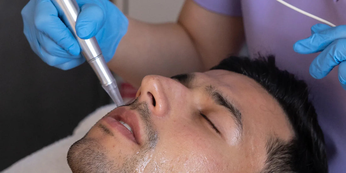 Provider performing microneedling for acne scars at OC Skin Care Center
